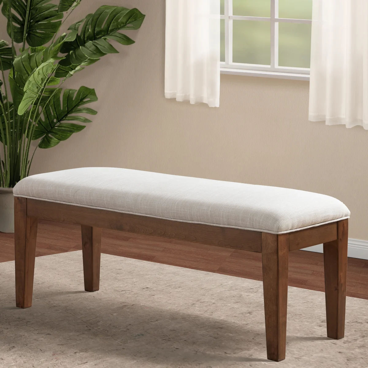 Isaura Polyester Upholstered Bench thumbnail 2
